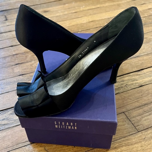 STUART WEITZMAN GigiRitz Satin Ruffle Heels - Picture 8 of 11